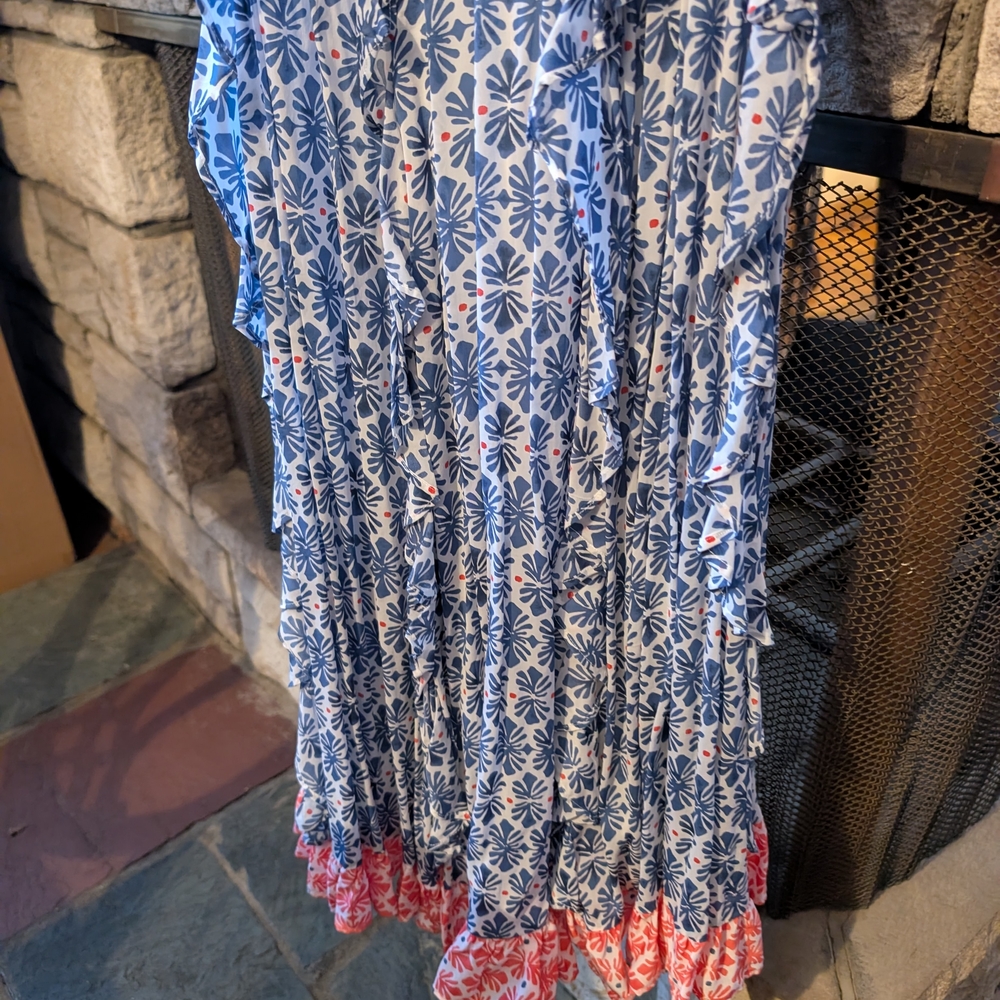 Vineyard Vines Henrietta Blue and Pink Patterned Dress, 8 - Picture 3 of 8